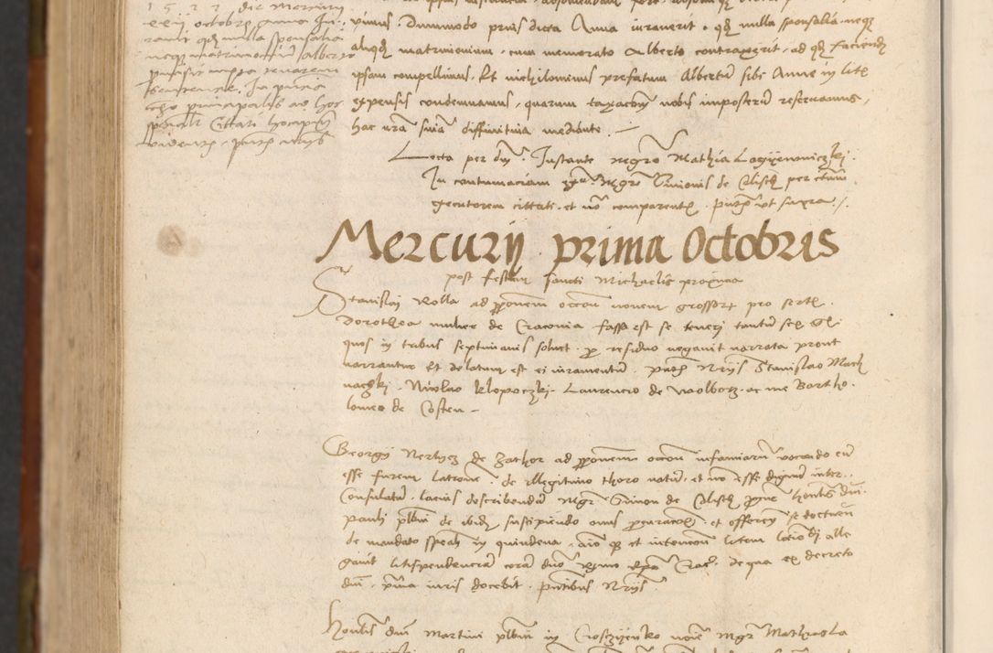 Zdjęcie nr 885 dla obiektu archiwalnego: In nomine Domini. Amen. Sub anno eiusdem Domini millesimo quingentesimo vigesimo, indicione octava, pontificatus sanctissimi in Christo patris et domini nostri domini Leonis divina providencia pape decimi moderni anno ad 19 Marcii durante septimo, acta actorum coram venerabili viro domino Thoma Rosznowski canonico et officiali generali Cracoviensi felicibus, sideribus continuantur atque exordium capiunt et Dii faveant ceptis