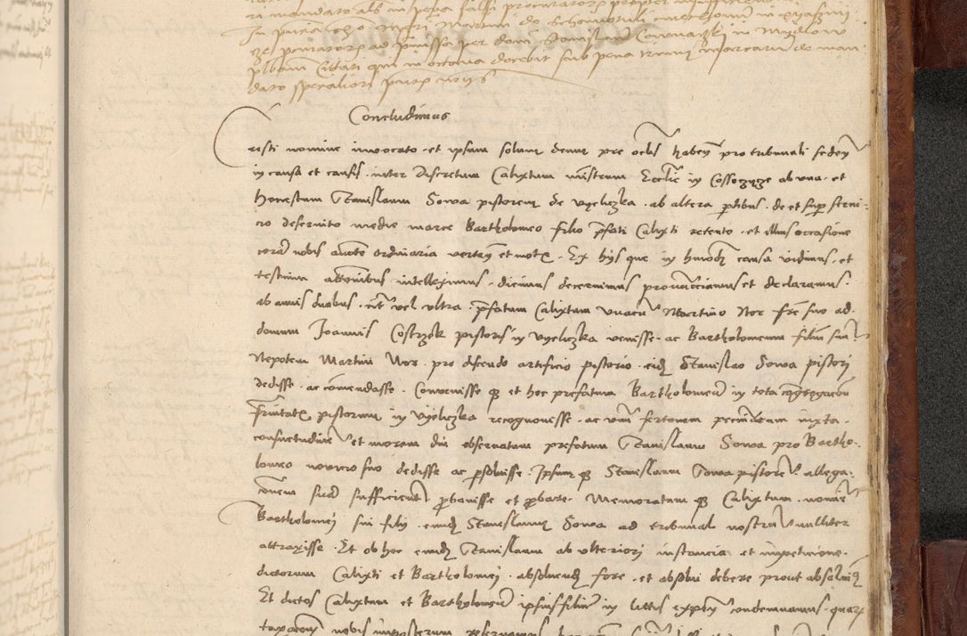 Zdjęcie nr 1084 dla obiektu archiwalnego: In nomine Domini. Amen. Sub anno eiusdem Domini millesimo quingentesimo vigesimo, indicione octava, pontificatus sanctissimi in Christo patris et domini nostri domini Leonis divina providencia pape decimi moderni anno ad 19 Marcii durante septimo, acta actorum coram venerabili viro domino Thoma Rosznowski canonico et officiali generali Cracoviensi felicibus, sideribus continuantur atque exordium capiunt et Dii faveant ceptis