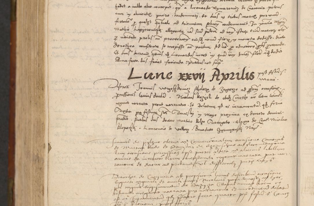 Zdjęcie nr 1067 dla obiektu archiwalnego: In nomine Domini. Amen. Sub anno eiusdem Domini millesimo quingentesimo vigesimo, indicione octava, pontificatus sanctissimi in Christo patris et domini nostri domini Leonis divina providencia pape decimi moderni anno ad 19 Marcii durante septimo, acta actorum coram venerabili viro domino Thoma Rosznowski canonico et officiali generali Cracoviensi felicibus, sideribus continuantur atque exordium capiunt et Dii faveant ceptis
