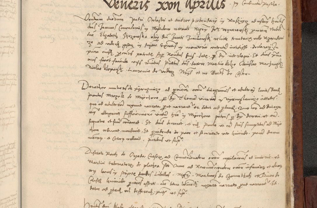 Zdjęcie nr 1058 dla obiektu archiwalnego: In nomine Domini. Amen. Sub anno eiusdem Domini millesimo quingentesimo vigesimo, indicione octava, pontificatus sanctissimi in Christo patris et domini nostri domini Leonis divina providencia pape decimi moderni anno ad 19 Marcii durante septimo, acta actorum coram venerabili viro domino Thoma Rosznowski canonico et officiali generali Cracoviensi felicibus, sideribus continuantur atque exordium capiunt et Dii faveant ceptis