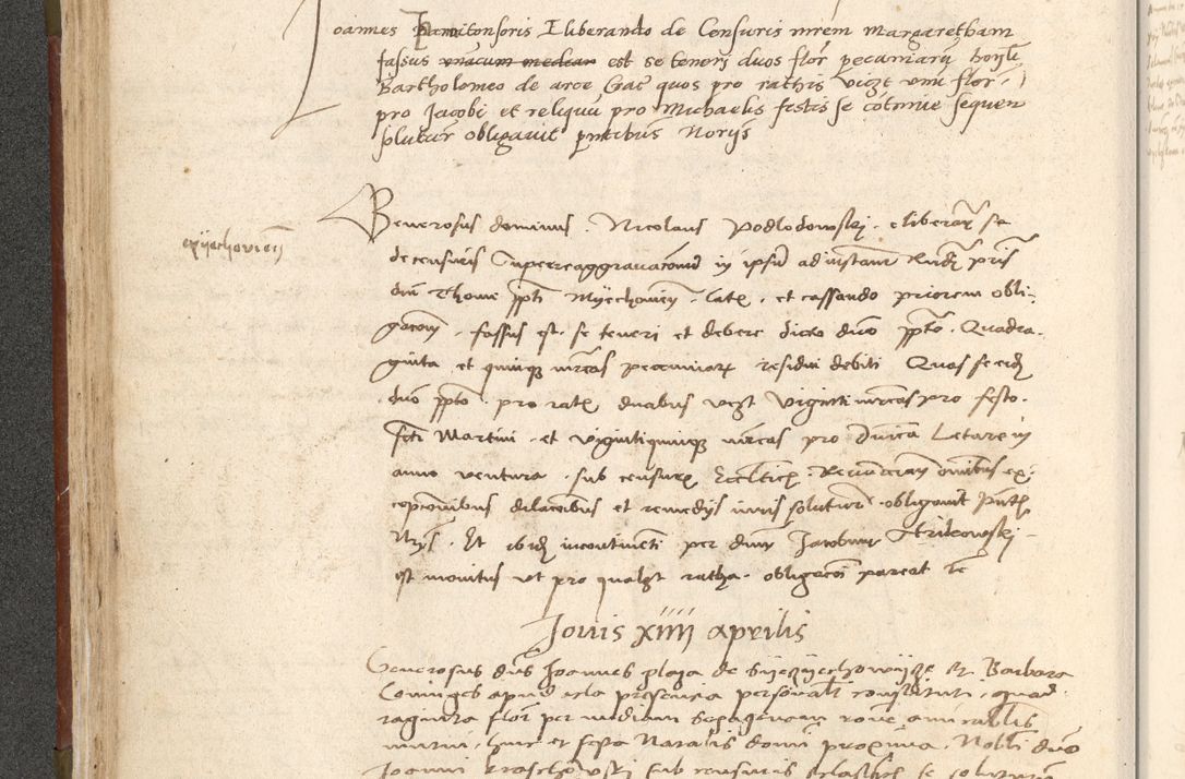 Zdjęcie nr 135 dla obiektu archiwalnego: Acta obligationum coram reverendo patre domino Thoma Rosnowsky canonico et officiali generali Cracoviensi ad annum Domini 1518
