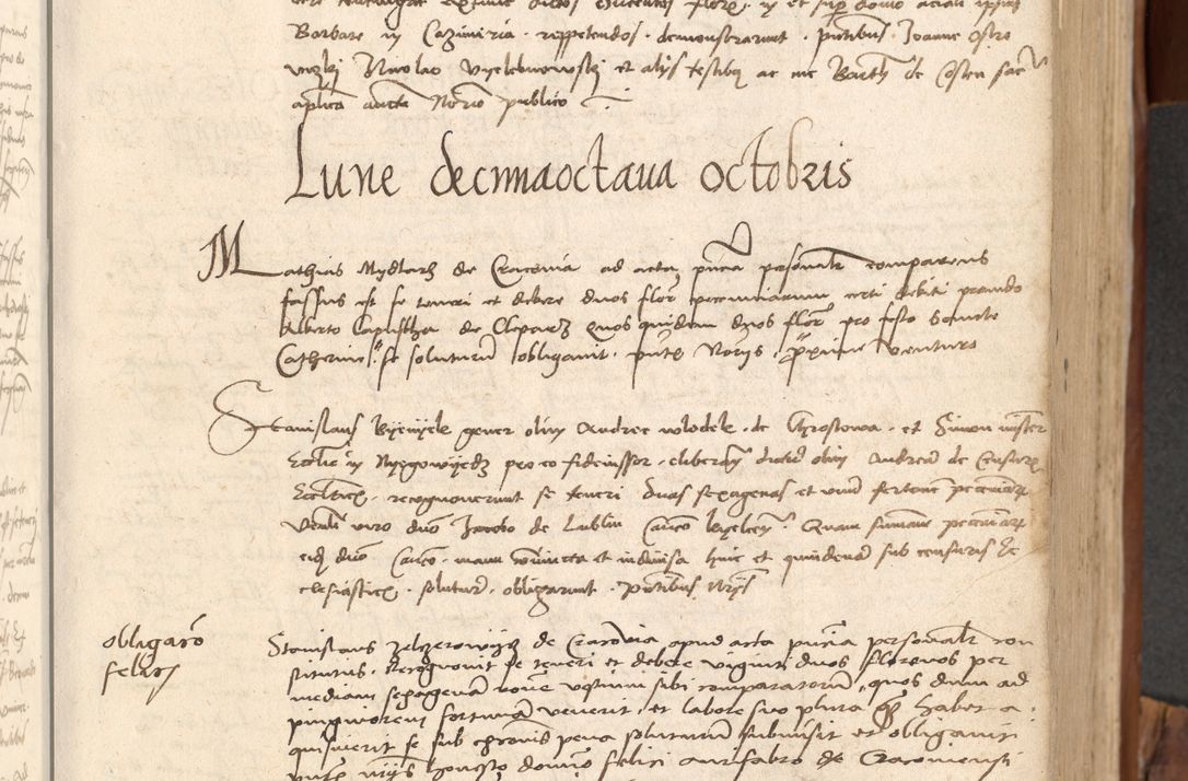 Zdjęcie nr 70 dla obiektu archiwalnego: Acta obligationum coram reverendo patre domino Thoma Rosnowsky canonico et officiali generali Cracoviensi ad annum Domini 1518
