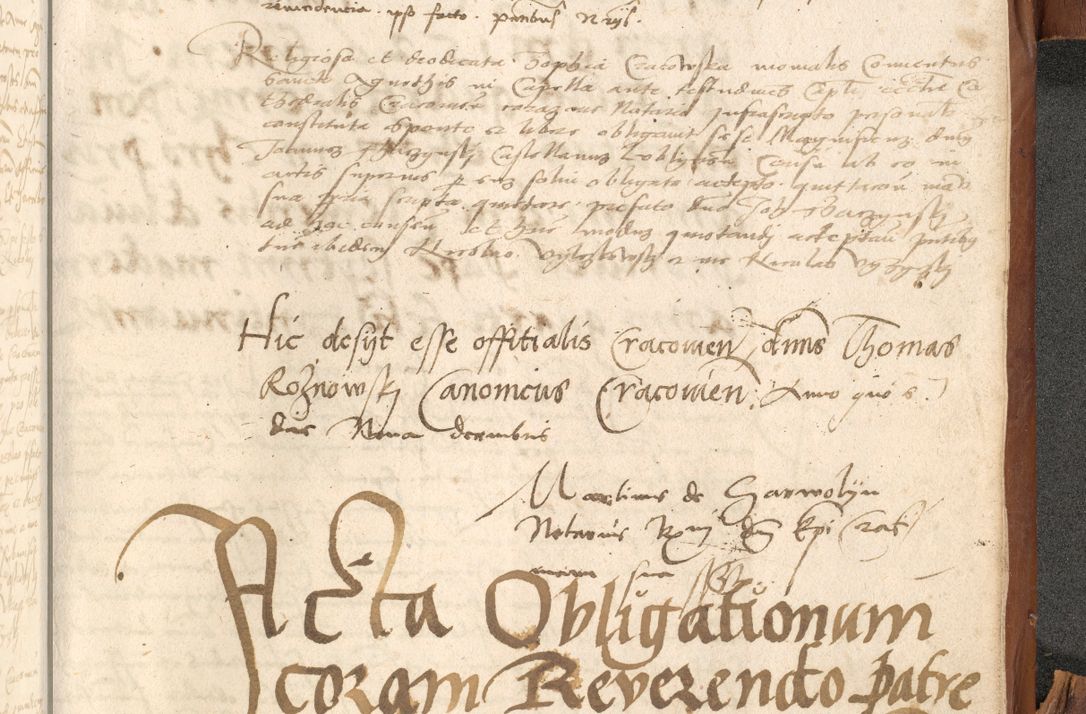 Zdjęcie nr 1164 dla obiektu archiwalnego: Acta obligationum coram reverendo patre domino Thoma Rosnowsky canonico et officiali generali Cracoviensi ad annum Domini 1518