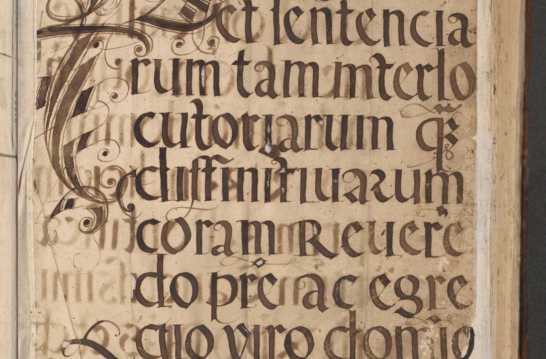 Zdjęcie nr 4 dla obiektu archiwalnego: INRI. Acta actorum, obligacionum et sentenciarum tam interlocutoriarum quam diffinitivarum coram reverendo patre ac egregio viro domino Jacobo Erciss[o]wski decretorum doctorem, canonico et officiali generali Cracoviensi ad annum Domini 1528, indicionem primam, pontificatus sanctissimi in Christo patris et domini domini Clementis divina probidendcia pape seprtimi, annum quintum, per Stanislaum de Mordi legalem consistorii notarium omine felici inchoantur