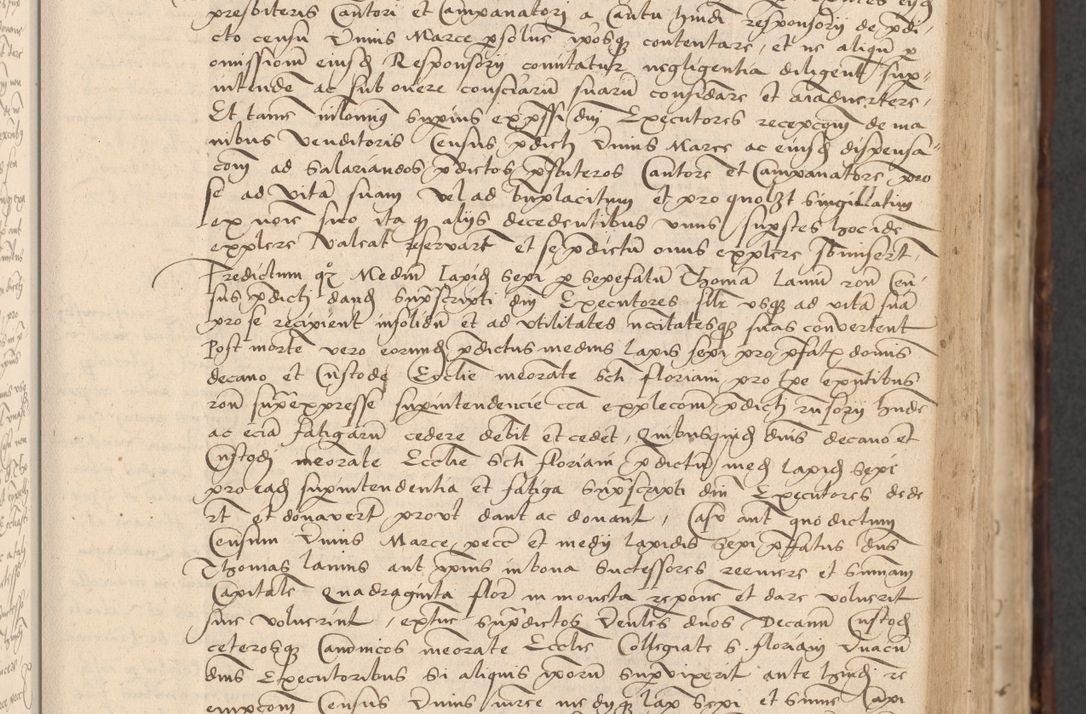 Zdjęcie nr 201 dla obiektu archiwalnego: INRI. Acta actorum, obligacionum et sentenciarum tam interlocutoriarum quam diffinitivarum coram reverendo patre ac egregio viro domino Jacobo Erciss[o]wski decretorum doctorem, canonico et officiali generali Cracoviensi ad annum Domini 1528, indicionem primam, pontificatus sanctissimi in Christo patris et domini domini Clementis divina probidendcia pape seprtimi, annum quintum, per Stanislaum de Mordi legalem consistorii notarium omine felici inchoantur