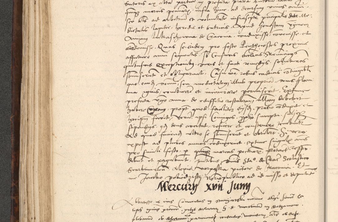 Zdjęcie nr 180 dla obiektu archiwalnego: INRI. Acta actorum, obligacionum et sentenciarum tam interlocutoriarum quam diffinitivarum coram reverendo patre ac egregio viro domino Jacobo Erciss[o]wski decretorum doctorem, canonico et officiali generali Cracoviensi ad annum Domini 1528, indicionem primam, pontificatus sanctissimi in Christo patris et domini domini Clementis divina probidendcia pape seprtimi, annum quintum, per Stanislaum de Mordi legalem consistorii notarium omine felici inchoantur
