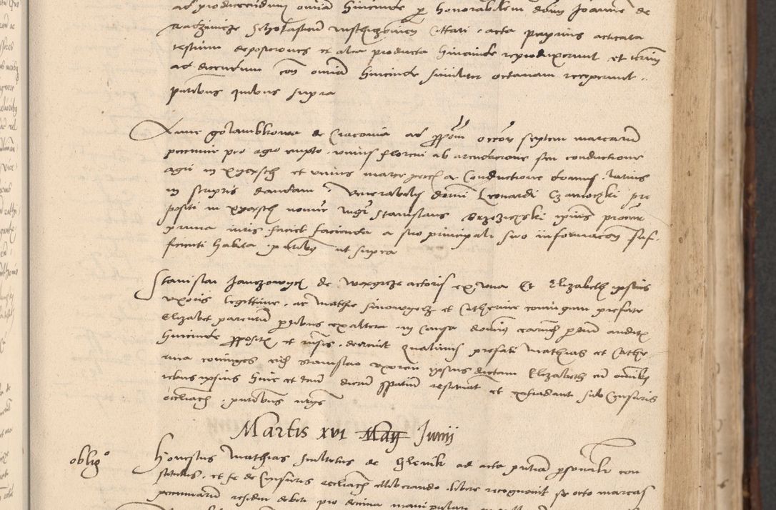 Zdjęcie nr 179 dla obiektu archiwalnego: INRI. Acta actorum, obligacionum et sentenciarum tam interlocutoriarum quam diffinitivarum coram reverendo patre ac egregio viro domino Jacobo Erciss[o]wski decretorum doctorem, canonico et officiali generali Cracoviensi ad annum Domini 1528, indicionem primam, pontificatus sanctissimi in Christo patris et domini domini Clementis divina probidendcia pape seprtimi, annum quintum, per Stanislaum de Mordi legalem consistorii notarium omine felici inchoantur