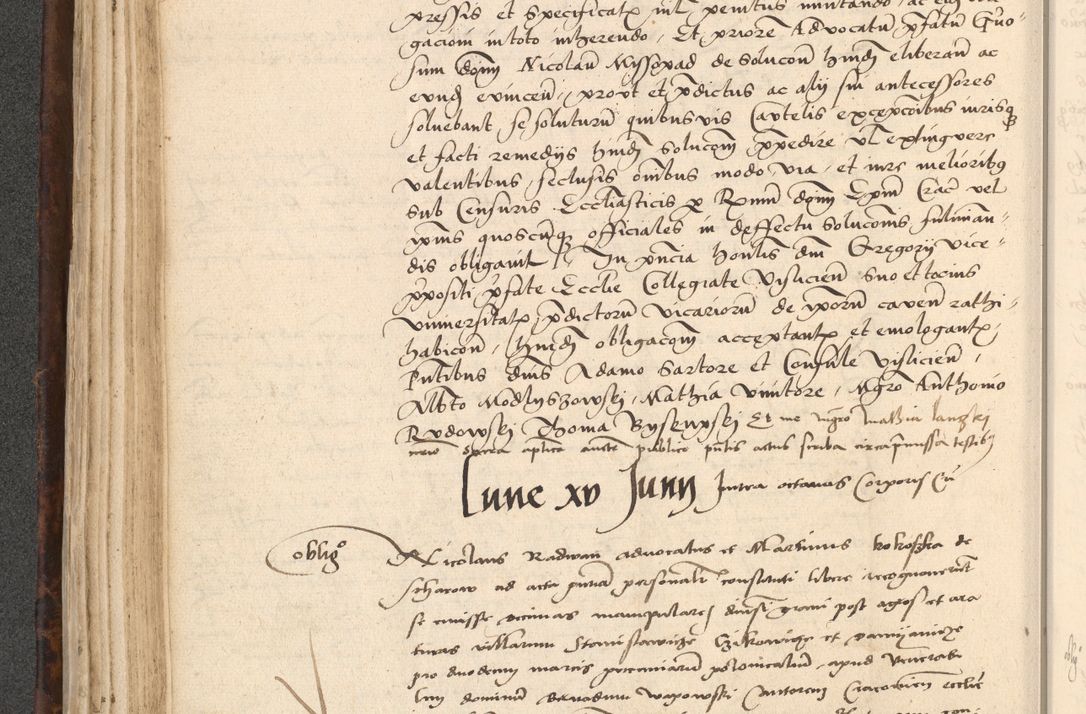 Zdjęcie nr 178 dla obiektu archiwalnego: INRI. Acta actorum, obligacionum et sentenciarum tam interlocutoriarum quam diffinitivarum coram reverendo patre ac egregio viro domino Jacobo Erciss[o]wski decretorum doctorem, canonico et officiali generali Cracoviensi ad annum Domini 1528, indicionem primam, pontificatus sanctissimi in Christo patris et domini domini Clementis divina probidendcia pape seprtimi, annum quintum, per Stanislaum de Mordi legalem consistorii notarium omine felici inchoantur