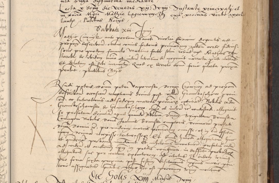 Zdjęcie nr 177 dla obiektu archiwalnego: INRI. Acta actorum, obligacionum et sentenciarum tam interlocutoriarum quam diffinitivarum coram reverendo patre ac egregio viro domino Jacobo Erciss[o]wski decretorum doctorem, canonico et officiali generali Cracoviensi ad annum Domini 1528, indicionem primam, pontificatus sanctissimi in Christo patris et domini domini Clementis divina probidendcia pape seprtimi, annum quintum, per Stanislaum de Mordi legalem consistorii notarium omine felici inchoantur