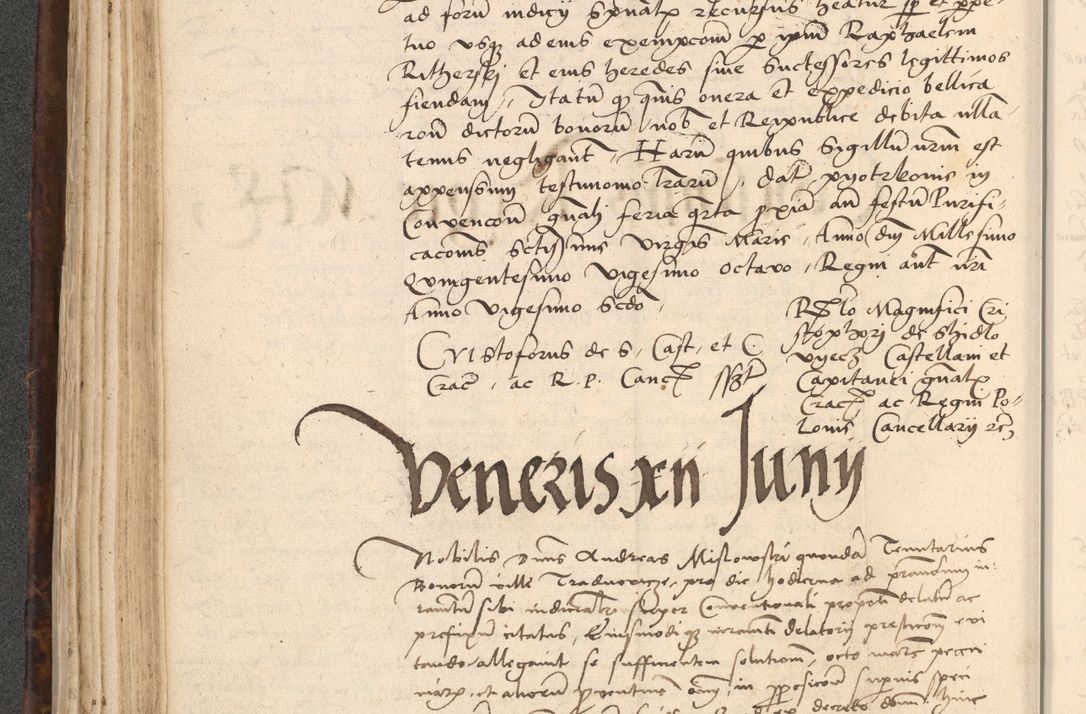 Zdjęcie nr 172 dla obiektu archiwalnego: INRI. Acta actorum, obligacionum et sentenciarum tam interlocutoriarum quam diffinitivarum coram reverendo patre ac egregio viro domino Jacobo Erciss[o]wski decretorum doctorem, canonico et officiali generali Cracoviensi ad annum Domini 1528, indicionem primam, pontificatus sanctissimi in Christo patris et domini domini Clementis divina probidendcia pape seprtimi, annum quintum, per Stanislaum de Mordi legalem consistorii notarium omine felici inchoantur