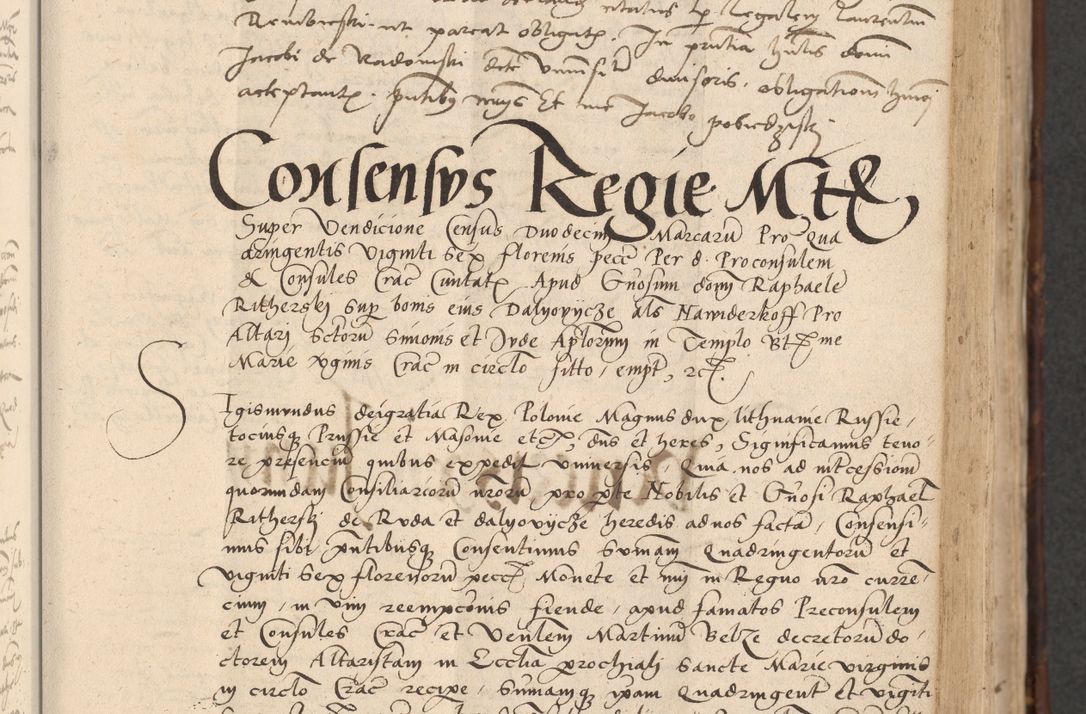 Zdjęcie nr 171 dla obiektu archiwalnego: INRI. Acta actorum, obligacionum et sentenciarum tam interlocutoriarum quam diffinitivarum coram reverendo patre ac egregio viro domino Jacobo Erciss[o]wski decretorum doctorem, canonico et officiali generali Cracoviensi ad annum Domini 1528, indicionem primam, pontificatus sanctissimi in Christo patris et domini domini Clementis divina probidendcia pape seprtimi, annum quintum, per Stanislaum de Mordi legalem consistorii notarium omine felici inchoantur