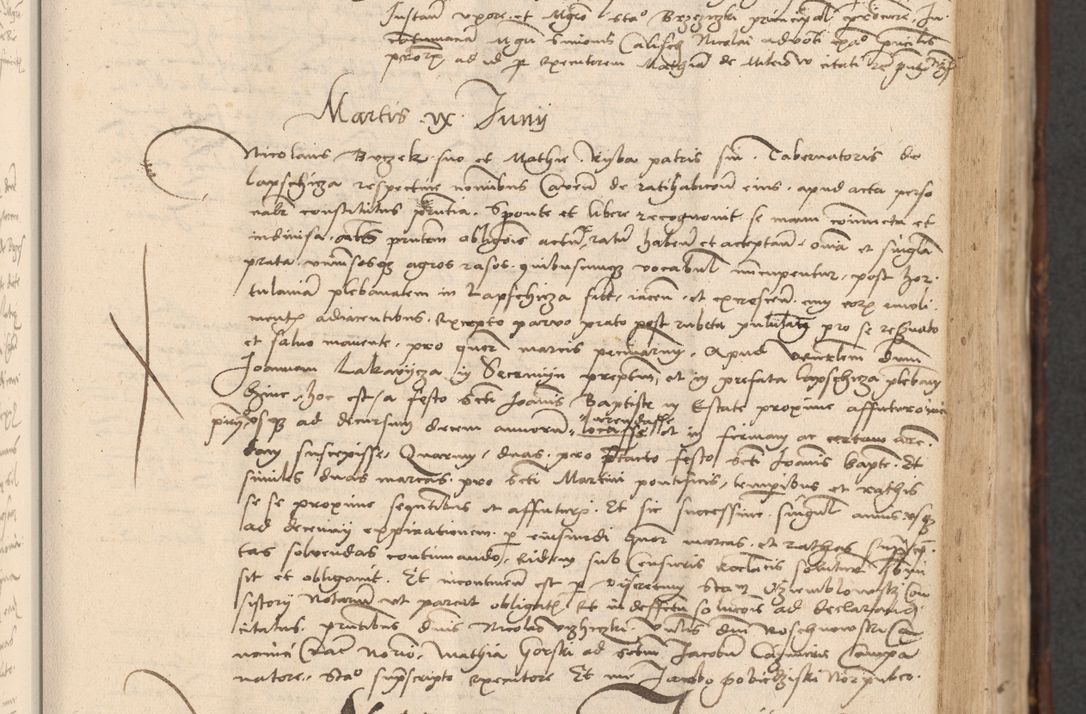 Zdjęcie nr 167 dla obiektu archiwalnego: INRI. Acta actorum, obligacionum et sentenciarum tam interlocutoriarum quam diffinitivarum coram reverendo patre ac egregio viro domino Jacobo Erciss[o]wski decretorum doctorem, canonico et officiali generali Cracoviensi ad annum Domini 1528, indicionem primam, pontificatus sanctissimi in Christo patris et domini domini Clementis divina probidendcia pape seprtimi, annum quintum, per Stanislaum de Mordi legalem consistorii notarium omine felici inchoantur