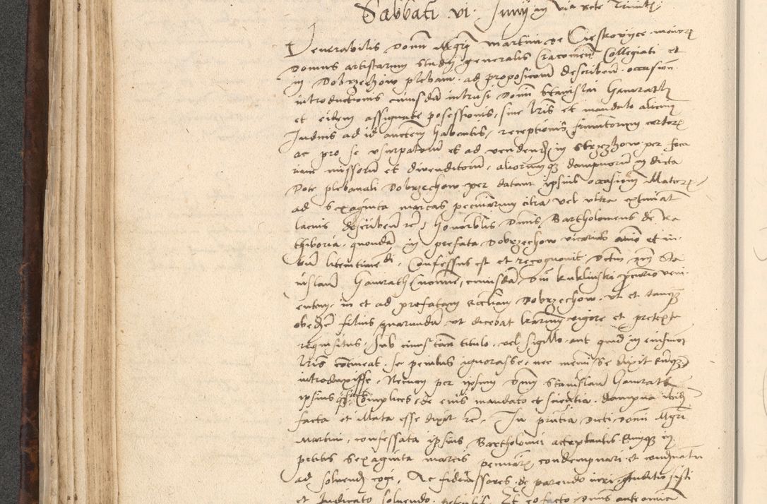 Zdjęcie nr 164 dla obiektu archiwalnego: INRI. Acta actorum, obligacionum et sentenciarum tam interlocutoriarum quam diffinitivarum coram reverendo patre ac egregio viro domino Jacobo Erciss[o]wski decretorum doctorem, canonico et officiali generali Cracoviensi ad annum Domini 1528, indicionem primam, pontificatus sanctissimi in Christo patris et domini domini Clementis divina probidendcia pape seprtimi, annum quintum, per Stanislaum de Mordi legalem consistorii notarium omine felici inchoantur