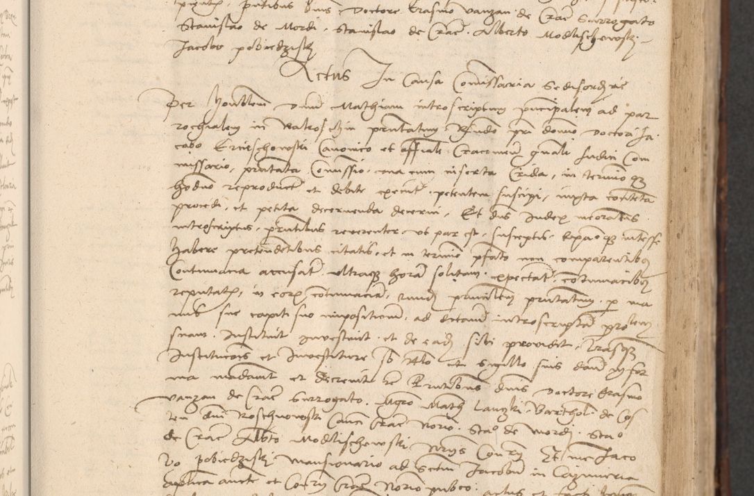 Zdjęcie nr 157 dla obiektu archiwalnego: INRI. Acta actorum, obligacionum et sentenciarum tam interlocutoriarum quam diffinitivarum coram reverendo patre ac egregio viro domino Jacobo Erciss[o]wski decretorum doctorem, canonico et officiali generali Cracoviensi ad annum Domini 1528, indicionem primam, pontificatus sanctissimi in Christo patris et domini domini Clementis divina probidendcia pape seprtimi, annum quintum, per Stanislaum de Mordi legalem consistorii notarium omine felici inchoantur