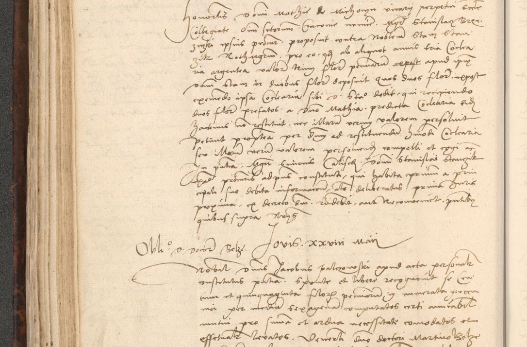 Zdjęcie nr 156 dla obiektu archiwalnego: INRI. Acta actorum, obligacionum et sentenciarum tam interlocutoriarum quam diffinitivarum coram reverendo patre ac egregio viro domino Jacobo Erciss[o]wski decretorum doctorem, canonico et officiali generali Cracoviensi ad annum Domini 1528, indicionem primam, pontificatus sanctissimi in Christo patris et domini domini Clementis divina probidendcia pape seprtimi, annum quintum, per Stanislaum de Mordi legalem consistorii notarium omine felici inchoantur