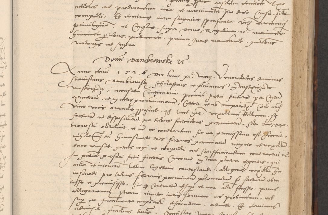 Zdjęcie nr 141 dla obiektu archiwalnego: INRI. Acta actorum, obligacionum et sentenciarum tam interlocutoriarum quam diffinitivarum coram reverendo patre ac egregio viro domino Jacobo Erciss[o]wski decretorum doctorem, canonico et officiali generali Cracoviensi ad annum Domini 1528, indicionem primam, pontificatus sanctissimi in Christo patris et domini domini Clementis divina probidendcia pape seprtimi, annum quintum, per Stanislaum de Mordi legalem consistorii notarium omine felici inchoantur