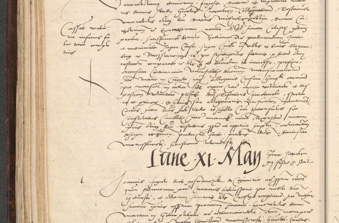 Zdjęcie nr 130 dla obiektu archiwalnego: INRI. Acta actorum, obligacionum et sentenciarum tam interlocutoriarum quam diffinitivarum coram reverendo patre ac egregio viro domino Jacobo Erciss[o]wski decretorum doctorem, canonico et officiali generali Cracoviensi ad annum Domini 1528, indicionem primam, pontificatus sanctissimi in Christo patris et domini domini Clementis divina probidendcia pape seprtimi, annum quintum, per Stanislaum de Mordi legalem consistorii notarium omine felici inchoantur