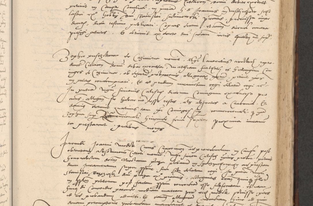 Zdjęcie nr 131 dla obiektu archiwalnego: INRI. Acta actorum, obligacionum et sentenciarum tam interlocutoriarum quam diffinitivarum coram reverendo patre ac egregio viro domino Jacobo Erciss[o]wski decretorum doctorem, canonico et officiali generali Cracoviensi ad annum Domini 1528, indicionem primam, pontificatus sanctissimi in Christo patris et domini domini Clementis divina probidendcia pape seprtimi, annum quintum, per Stanislaum de Mordi legalem consistorii notarium omine felici inchoantur