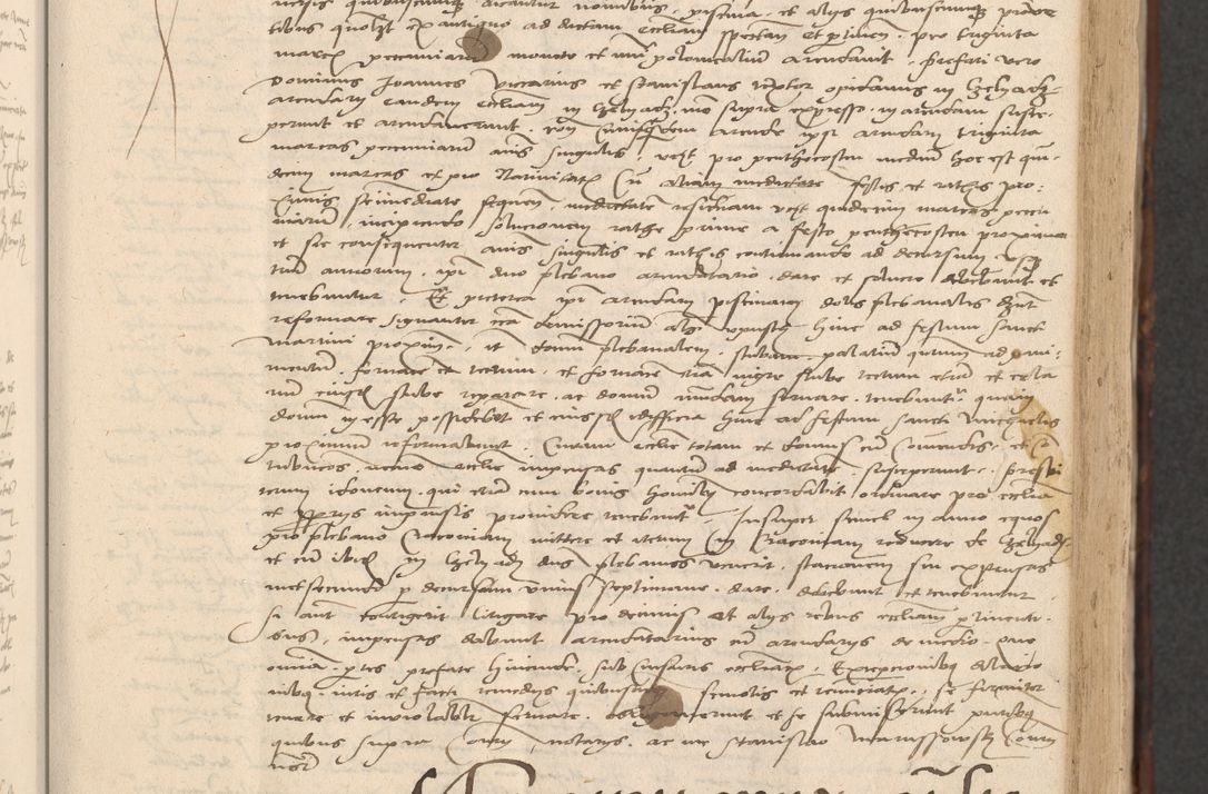 Zdjęcie nr 119 dla obiektu archiwalnego: INRI. Acta actorum, obligacionum et sentenciarum tam interlocutoriarum quam diffinitivarum coram reverendo patre ac egregio viro domino Jacobo Erciss[o]wski decretorum doctorem, canonico et officiali generali Cracoviensi ad annum Domini 1528, indicionem primam, pontificatus sanctissimi in Christo patris et domini domini Clementis divina probidendcia pape seprtimi, annum quintum, per Stanislaum de Mordi legalem consistorii notarium omine felici inchoantur