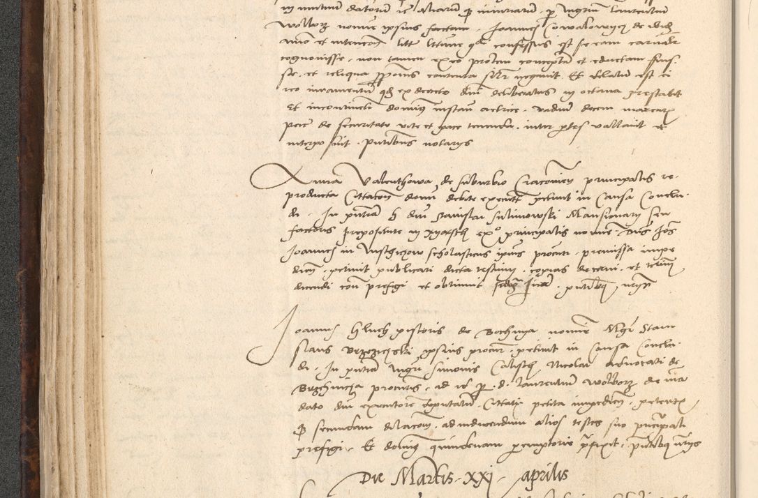 Zdjęcie nr 110 dla obiektu archiwalnego: INRI. Acta actorum, obligacionum et sentenciarum tam interlocutoriarum quam diffinitivarum coram reverendo patre ac egregio viro domino Jacobo Erciss[o]wski decretorum doctorem, canonico et officiali generali Cracoviensi ad annum Domini 1528, indicionem primam, pontificatus sanctissimi in Christo patris et domini domini Clementis divina probidendcia pape seprtimi, annum quintum, per Stanislaum de Mordi legalem consistorii notarium omine felici inchoantur
