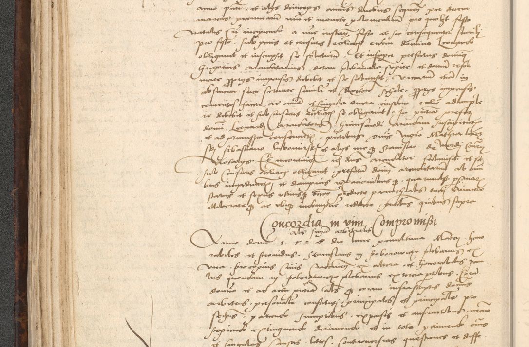 Zdjęcie nr 106 dla obiektu archiwalnego: INRI. Acta actorum, obligacionum et sentenciarum tam interlocutoriarum quam diffinitivarum coram reverendo patre ac egregio viro domino Jacobo Erciss[o]wski decretorum doctorem, canonico et officiali generali Cracoviensi ad annum Domini 1528, indicionem primam, pontificatus sanctissimi in Christo patris et domini domini Clementis divina probidendcia pape seprtimi, annum quintum, per Stanislaum de Mordi legalem consistorii notarium omine felici inchoantur