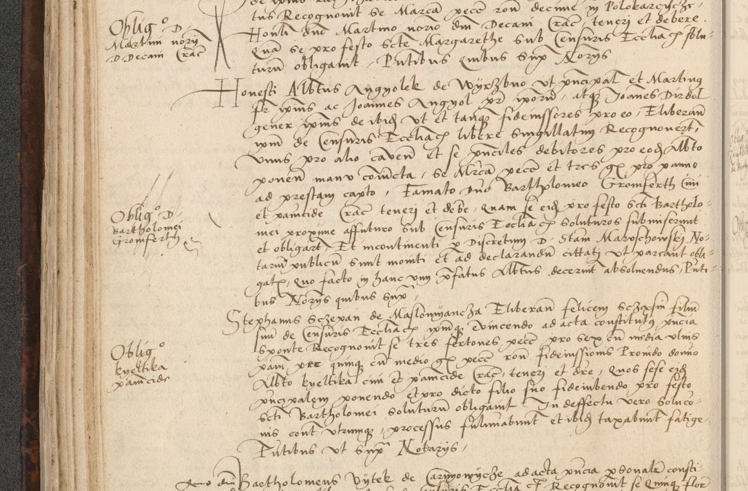 Zdjęcie nr 104 dla obiektu archiwalnego: INRI. Acta actorum, obligacionum et sentenciarum tam interlocutoriarum quam diffinitivarum coram reverendo patre ac egregio viro domino Jacobo Erciss[o]wski decretorum doctorem, canonico et officiali generali Cracoviensi ad annum Domini 1528, indicionem primam, pontificatus sanctissimi in Christo patris et domini domini Clementis divina probidendcia pape seprtimi, annum quintum, per Stanislaum de Mordi legalem consistorii notarium omine felici inchoantur