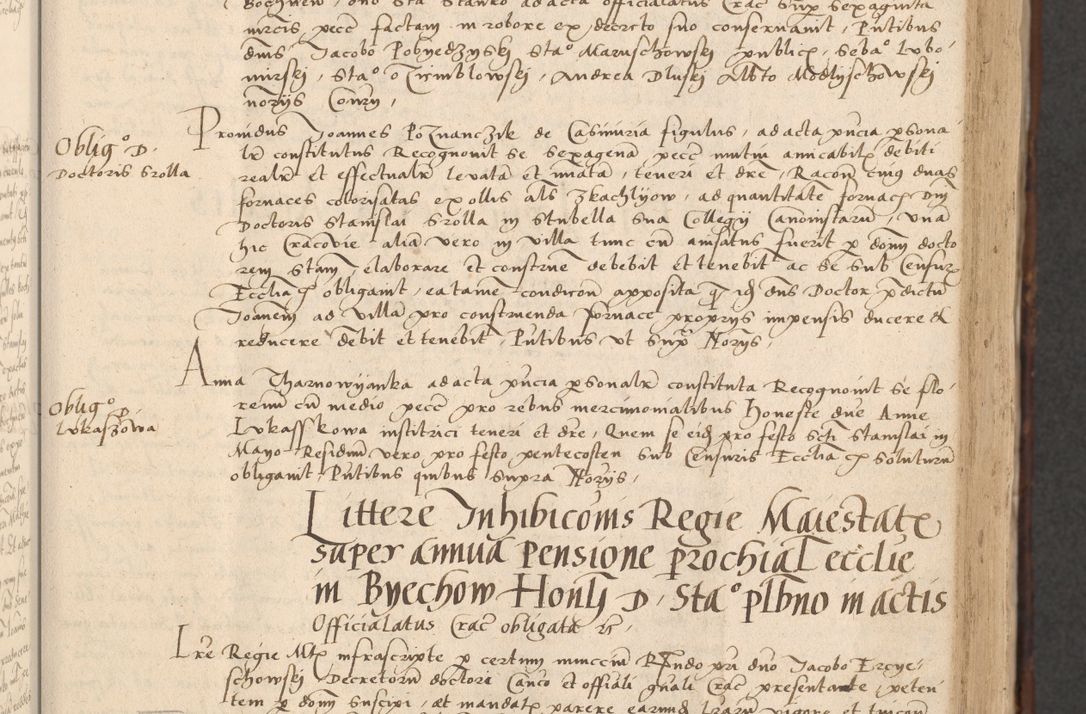 Zdjęcie nr 101 dla obiektu archiwalnego: INRI. Acta actorum, obligacionum et sentenciarum tam interlocutoriarum quam diffinitivarum coram reverendo patre ac egregio viro domino Jacobo Erciss[o]wski decretorum doctorem, canonico et officiali generali Cracoviensi ad annum Domini 1528, indicionem primam, pontificatus sanctissimi in Christo patris et domini domini Clementis divina probidendcia pape seprtimi, annum quintum, per Stanislaum de Mordi legalem consistorii notarium omine felici inchoantur