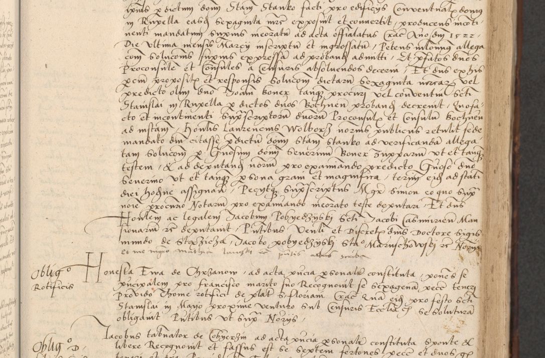 Zdjęcie nr 99 dla obiektu archiwalnego: INRI. Acta actorum, obligacionum et sentenciarum tam interlocutoriarum quam diffinitivarum coram reverendo patre ac egregio viro domino Jacobo Erciss[o]wski decretorum doctorem, canonico et officiali generali Cracoviensi ad annum Domini 1528, indicionem primam, pontificatus sanctissimi in Christo patris et domini domini Clementis divina probidendcia pape seprtimi, annum quintum, per Stanislaum de Mordi legalem consistorii notarium omine felici inchoantur
