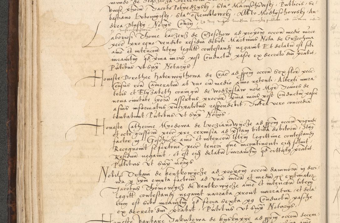 Zdjęcie nr 96 dla obiektu archiwalnego: INRI. Acta actorum, obligacionum et sentenciarum tam interlocutoriarum quam diffinitivarum coram reverendo patre ac egregio viro domino Jacobo Erciss[o]wski decretorum doctorem, canonico et officiali generali Cracoviensi ad annum Domini 1528, indicionem primam, pontificatus sanctissimi in Christo patris et domini domini Clementis divina probidendcia pape seprtimi, annum quintum, per Stanislaum de Mordi legalem consistorii notarium omine felici inchoantur