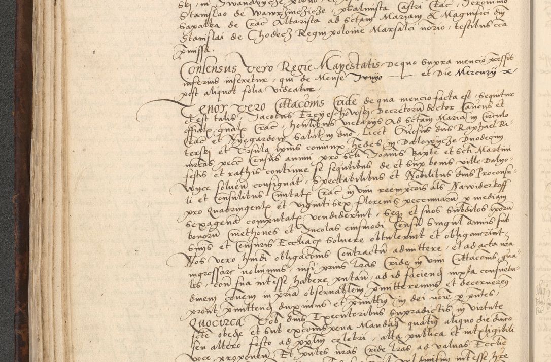 Zdjęcie nr 94 dla obiektu archiwalnego: INRI. Acta actorum, obligacionum et sentenciarum tam interlocutoriarum quam diffinitivarum coram reverendo patre ac egregio viro domino Jacobo Erciss[o]wski decretorum doctorem, canonico et officiali generali Cracoviensi ad annum Domini 1528, indicionem primam, pontificatus sanctissimi in Christo patris et domini domini Clementis divina probidendcia pape seprtimi, annum quintum, per Stanislaum de Mordi legalem consistorii notarium omine felici inchoantur