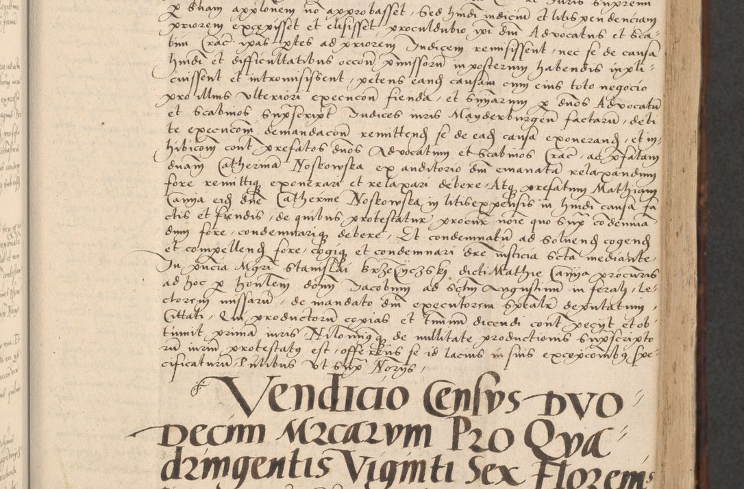 Zdjęcie nr 91 dla obiektu archiwalnego: INRI. Acta actorum, obligacionum et sentenciarum tam interlocutoriarum quam diffinitivarum coram reverendo patre ac egregio viro domino Jacobo Erciss[o]wski decretorum doctorem, canonico et officiali generali Cracoviensi ad annum Domini 1528, indicionem primam, pontificatus sanctissimi in Christo patris et domini domini Clementis divina probidendcia pape seprtimi, annum quintum, per Stanislaum de Mordi legalem consistorii notarium omine felici inchoantur