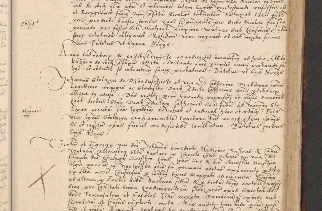 Zdjęcie nr 97 dla obiektu archiwalnego: INRI. Acta actorum, obligacionum et sentenciarum tam interlocutoriarum quam diffinitivarum coram reverendo patre ac egregio viro domino Jacobo Erciss[o]wski decretorum doctorem, canonico et officiali generali Cracoviensi ad annum Domini 1528, indicionem primam, pontificatus sanctissimi in Christo patris et domini domini Clementis divina probidendcia pape seprtimi, annum quintum, per Stanislaum de Mordi legalem consistorii notarium omine felici inchoantur