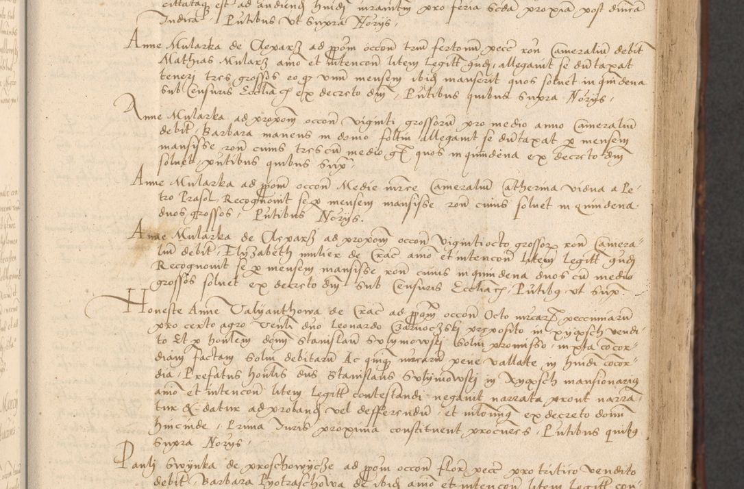 Zdjęcie nr 81 dla obiektu archiwalnego: INRI. Acta actorum, obligacionum et sentenciarum tam interlocutoriarum quam diffinitivarum coram reverendo patre ac egregio viro domino Jacobo Erciss[o]wski decretorum doctorem, canonico et officiali generali Cracoviensi ad annum Domini 1528, indicionem primam, pontificatus sanctissimi in Christo patris et domini domini Clementis divina probidendcia pape seprtimi, annum quintum, per Stanislaum de Mordi legalem consistorii notarium omine felici inchoantur