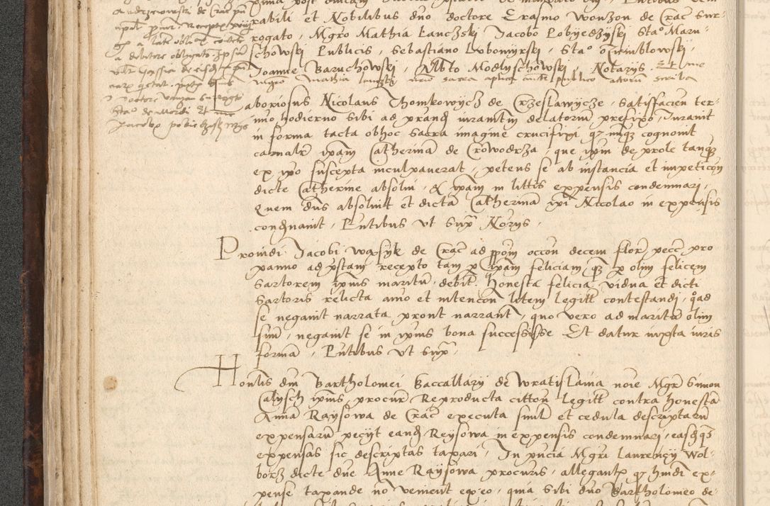 Zdjęcie nr 72 dla obiektu archiwalnego: INRI. Acta actorum, obligacionum et sentenciarum tam interlocutoriarum quam diffinitivarum coram reverendo patre ac egregio viro domino Jacobo Erciss[o]wski decretorum doctorem, canonico et officiali generali Cracoviensi ad annum Domini 1528, indicionem primam, pontificatus sanctissimi in Christo patris et domini domini Clementis divina probidendcia pape seprtimi, annum quintum, per Stanislaum de Mordi legalem consistorii notarium omine felici inchoantur