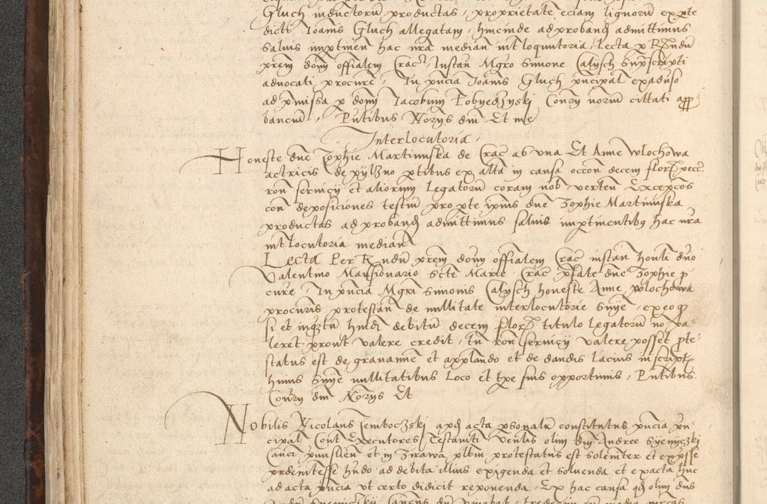 Zdjęcie nr 60 dla obiektu archiwalnego: INRI. Acta actorum, obligacionum et sentenciarum tam interlocutoriarum quam diffinitivarum coram reverendo patre ac egregio viro domino Jacobo Erciss[o]wski decretorum doctorem, canonico et officiali generali Cracoviensi ad annum Domini 1528, indicionem primam, pontificatus sanctissimi in Christo patris et domini domini Clementis divina probidendcia pape seprtimi, annum quintum, per Stanislaum de Mordi legalem consistorii notarium omine felici inchoantur