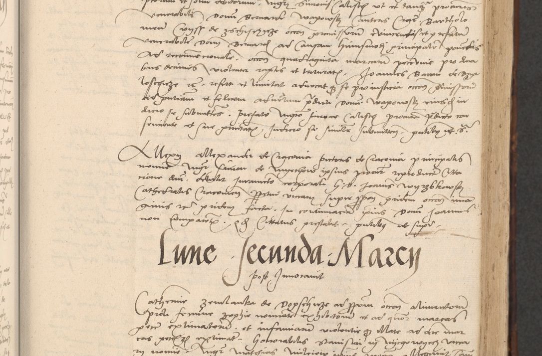 Zdjęcie nr 51 dla obiektu archiwalnego: INRI. Acta actorum, obligacionum et sentenciarum tam interlocutoriarum quam diffinitivarum coram reverendo patre ac egregio viro domino Jacobo Erciss[o]wski decretorum doctorem, canonico et officiali generali Cracoviensi ad annum Domini 1528, indicionem primam, pontificatus sanctissimi in Christo patris et domini domini Clementis divina probidendcia pape seprtimi, annum quintum, per Stanislaum de Mordi legalem consistorii notarium omine felici inchoantur