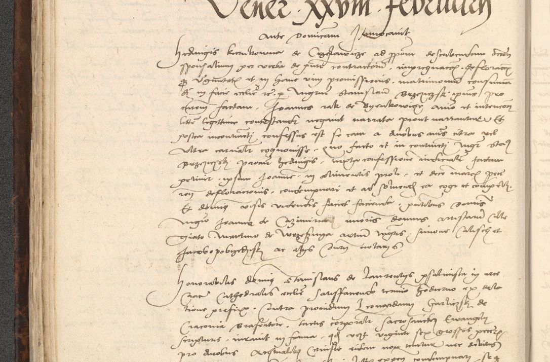 Zdjęcie nr 50 dla obiektu archiwalnego: INRI. Acta actorum, obligacionum et sentenciarum tam interlocutoriarum quam diffinitivarum coram reverendo patre ac egregio viro domino Jacobo Erciss[o]wski decretorum doctorem, canonico et officiali generali Cracoviensi ad annum Domini 1528, indicionem primam, pontificatus sanctissimi in Christo patris et domini domini Clementis divina probidendcia pape seprtimi, annum quintum, per Stanislaum de Mordi legalem consistorii notarium omine felici inchoantur