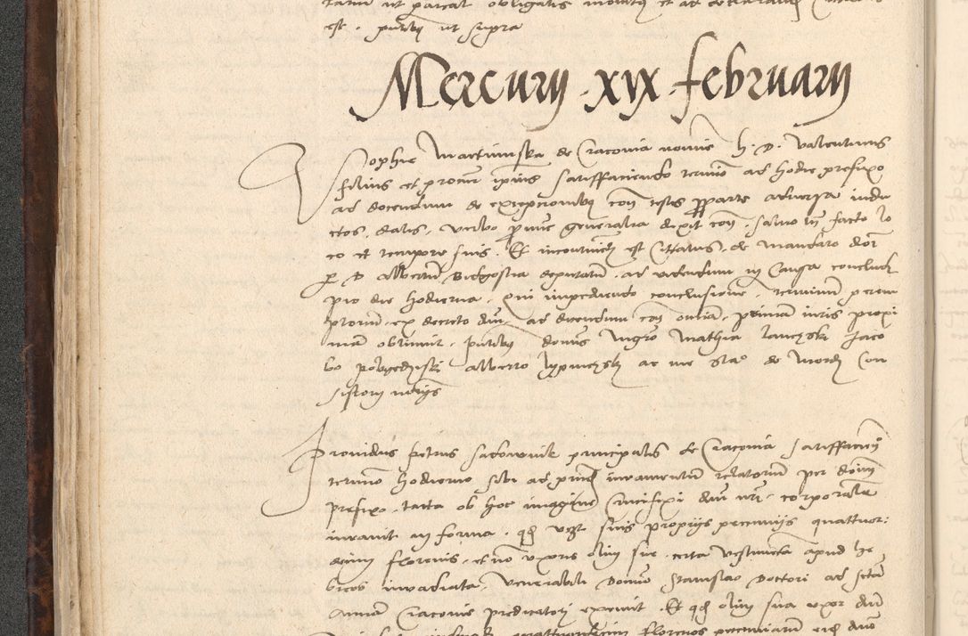 Zdjęcie nr 46 dla obiektu archiwalnego: INRI. Acta actorum, obligacionum et sentenciarum tam interlocutoriarum quam diffinitivarum coram reverendo patre ac egregio viro domino Jacobo Erciss[o]wski decretorum doctorem, canonico et officiali generali Cracoviensi ad annum Domini 1528, indicionem primam, pontificatus sanctissimi in Christo patris et domini domini Clementis divina probidendcia pape seprtimi, annum quintum, per Stanislaum de Mordi legalem consistorii notarium omine felici inchoantur