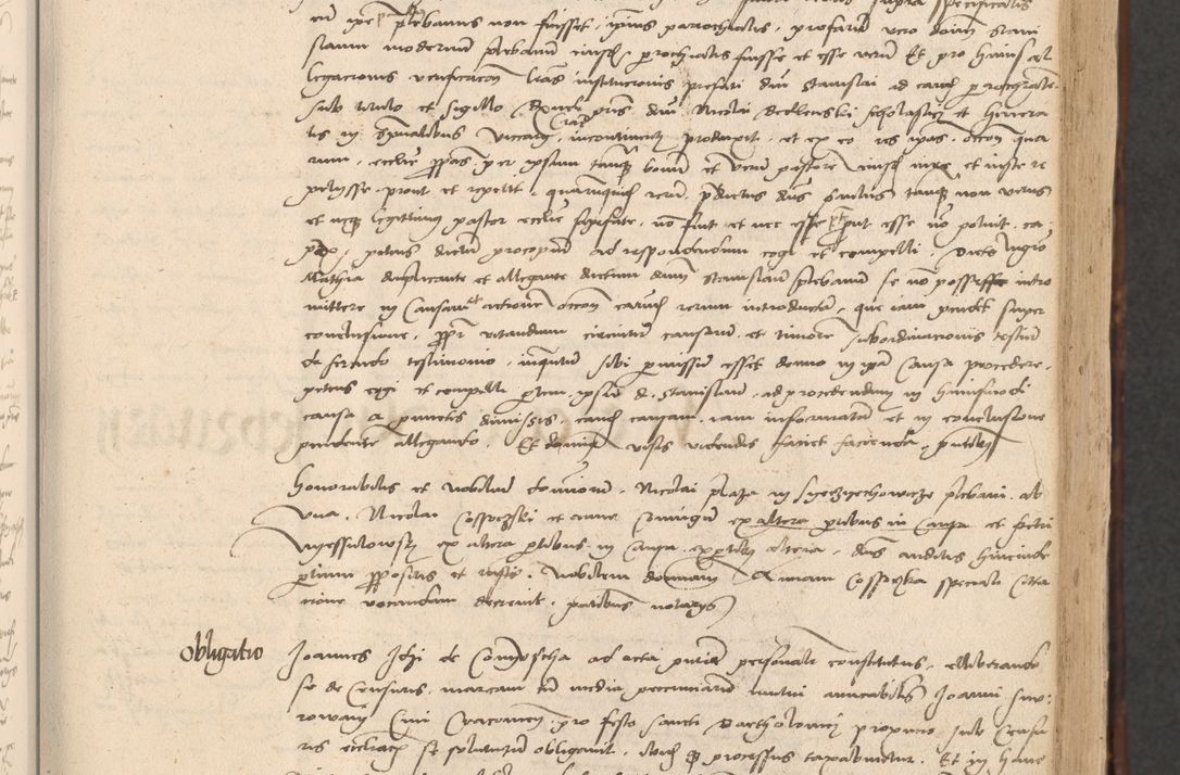 Zdjęcie nr 37 dla obiektu archiwalnego: INRI. Acta actorum, obligacionum et sentenciarum tam interlocutoriarum quam diffinitivarum coram reverendo patre ac egregio viro domino Jacobo Erciss[o]wski decretorum doctorem, canonico et officiali generali Cracoviensi ad annum Domini 1528, indicionem primam, pontificatus sanctissimi in Christo patris et domini domini Clementis divina probidendcia pape seprtimi, annum quintum, per Stanislaum de Mordi legalem consistorii notarium omine felici inchoantur