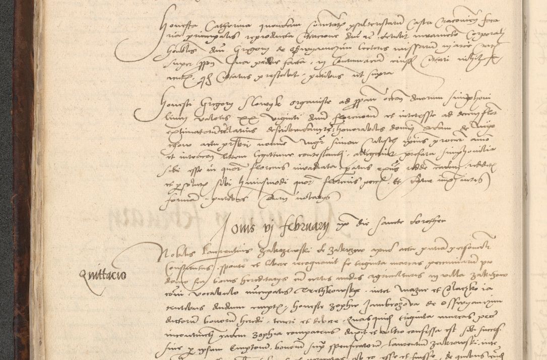 Zdjęcie nr 34 dla obiektu archiwalnego: INRI. Acta actorum, obligacionum et sentenciarum tam interlocutoriarum quam diffinitivarum coram reverendo patre ac egregio viro domino Jacobo Erciss[o]wski decretorum doctorem, canonico et officiali generali Cracoviensi ad annum Domini 1528, indicionem primam, pontificatus sanctissimi in Christo patris et domini domini Clementis divina probidendcia pape seprtimi, annum quintum, per Stanislaum de Mordi legalem consistorii notarium omine felici inchoantur