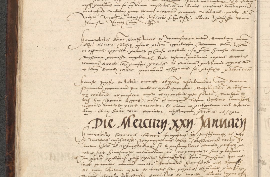 Zdjęcie nr 22 dla obiektu archiwalnego: INRI. Acta actorum, obligacionum et sentenciarum tam interlocutoriarum quam diffinitivarum coram reverendo patre ac egregio viro domino Jacobo Erciss[o]wski decretorum doctorem, canonico et officiali generali Cracoviensi ad annum Domini 1528, indicionem primam, pontificatus sanctissimi in Christo patris et domini domini Clementis divina probidendcia pape seprtimi, annum quintum, per Stanislaum de Mordi legalem consistorii notarium omine felici inchoantur