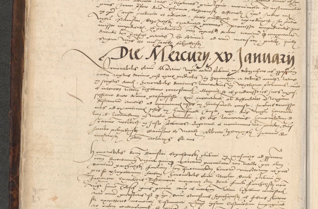 Zdjęcie nr 20 dla obiektu archiwalnego: INRI. Acta actorum, obligacionum et sentenciarum tam interlocutoriarum quam diffinitivarum coram reverendo patre ac egregio viro domino Jacobo Erciss[o]wski decretorum doctorem, canonico et officiali generali Cracoviensi ad annum Domini 1528, indicionem primam, pontificatus sanctissimi in Christo patris et domini domini Clementis divina probidendcia pape seprtimi, annum quintum, per Stanislaum de Mordi legalem consistorii notarium omine felici inchoantur