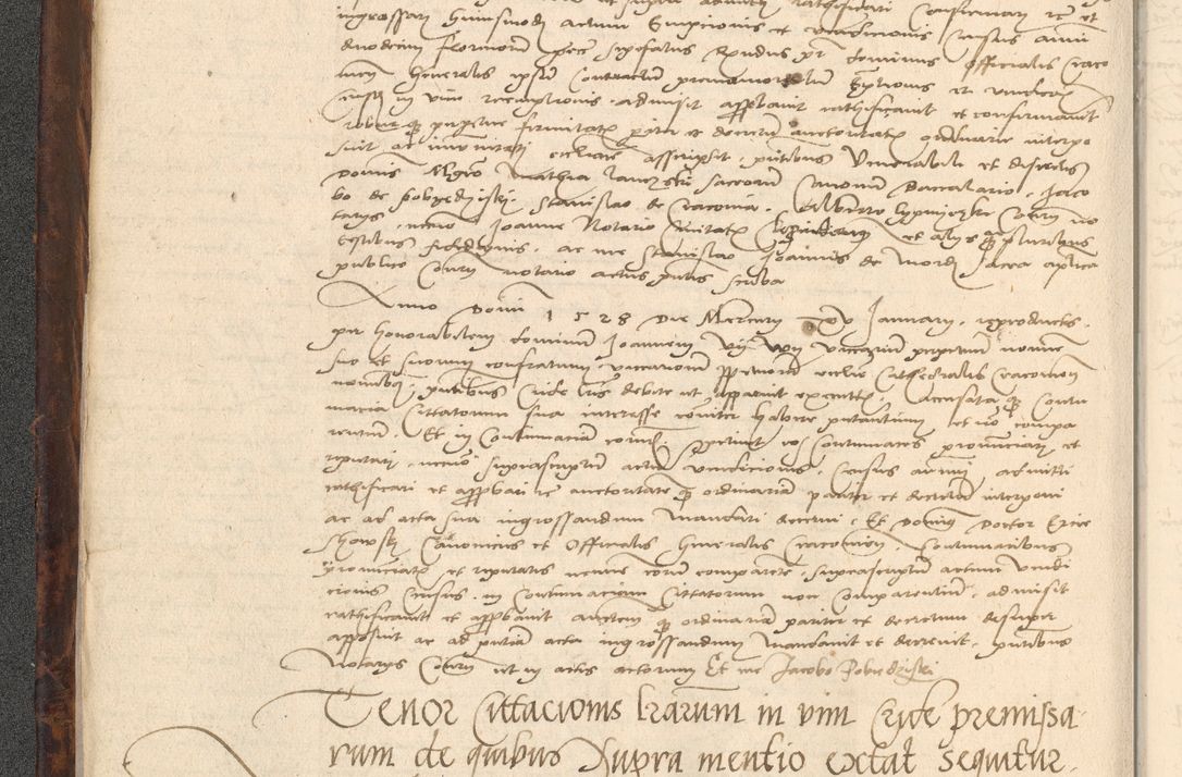 Zdjęcie nr 16 dla obiektu archiwalnego: INRI. Acta actorum, obligacionum et sentenciarum tam interlocutoriarum quam diffinitivarum coram reverendo patre ac egregio viro domino Jacobo Erciss[o]wski decretorum doctorem, canonico et officiali generali Cracoviensi ad annum Domini 1528, indicionem primam, pontificatus sanctissimi in Christo patris et domini domini Clementis divina probidendcia pape seprtimi, annum quintum, per Stanislaum de Mordi legalem consistorii notarium omine felici inchoantur