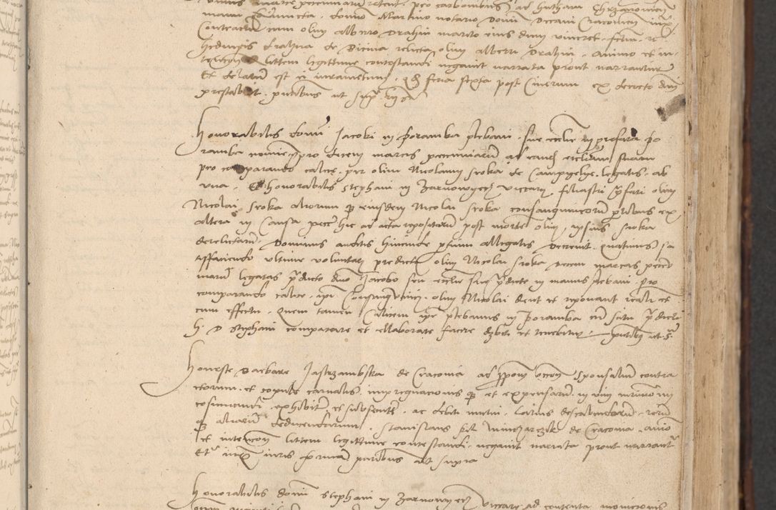 Zdjęcie nr 9 dla obiektu archiwalnego: INRI. Acta actorum, obligacionum et sentenciarum tam interlocutoriarum quam diffinitivarum coram reverendo patre ac egregio viro domino Jacobo Erciss[o]wski decretorum doctorem, canonico et officiali generali Cracoviensi ad annum Domini 1528, indicionem primam, pontificatus sanctissimi in Christo patris et domini domini Clementis divina probidendcia pape seprtimi, annum quintum, per Stanislaum de Mordi legalem consistorii notarium omine felici inchoantur