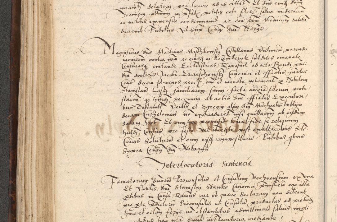 Zdjęcie nr 210 dla obiektu archiwalnego: INRI. Acta actorum, obligacionum et sentenciarum tam interlocutoriarum quam diffinitivarum coram reverendo patre ac egregio viro domino Jacobo Erciss[o]wski decretorum doctorem, canonico et officiali generali Cracoviensi ad annum Domini 1528, indicionem primam, pontificatus sanctissimi in Christo patris et domini domini Clementis divina probidendcia pape seprtimi, annum quintum, per Stanislaum de Mordi legalem consistorii notarium omine felici inchoantur