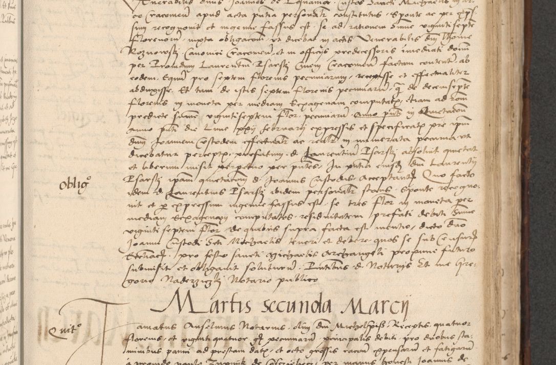 Zdjęcie nr 403 dla obiektu archiwalnego: INRI. Acta actorum, obligacionum et sentenciarum tam interlocutoriarum quam diffinitivarum coram reverendo patre ac egregio viro domino Jacobo Erciss[o]wski decretorum doctorem, canonico et officiali generali Cracoviensi ad annum Domini 1528, indicionem primam, pontificatus sanctissimi in Christo patris et domini domini Clementis divina probidendcia pape seprtimi, annum quintum, per Stanislaum de Mordi legalem consistorii notarium omine felici inchoantur