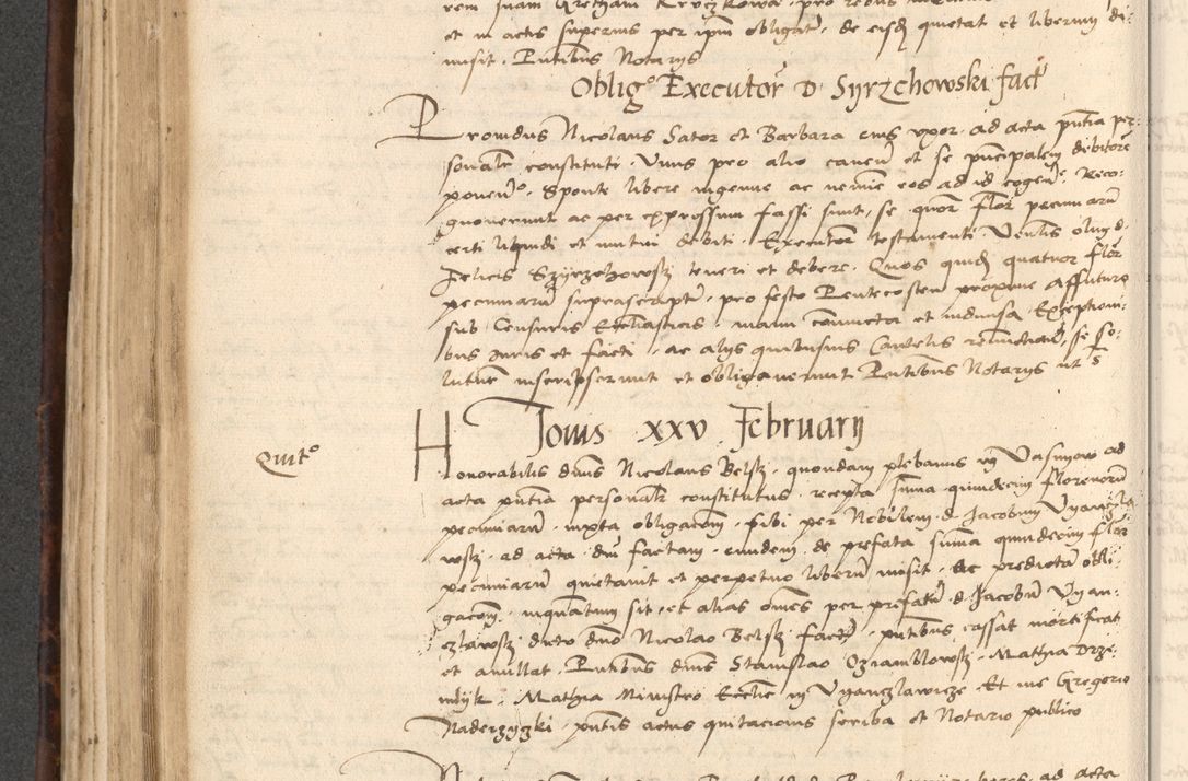 Zdjęcie nr 396 dla obiektu archiwalnego: INRI. Acta actorum, obligacionum et sentenciarum tam interlocutoriarum quam diffinitivarum coram reverendo patre ac egregio viro domino Jacobo Erciss[o]wski decretorum doctorem, canonico et officiali generali Cracoviensi ad annum Domini 1528, indicionem primam, pontificatus sanctissimi in Christo patris et domini domini Clementis divina probidendcia pape seprtimi, annum quintum, per Stanislaum de Mordi legalem consistorii notarium omine felici inchoantur