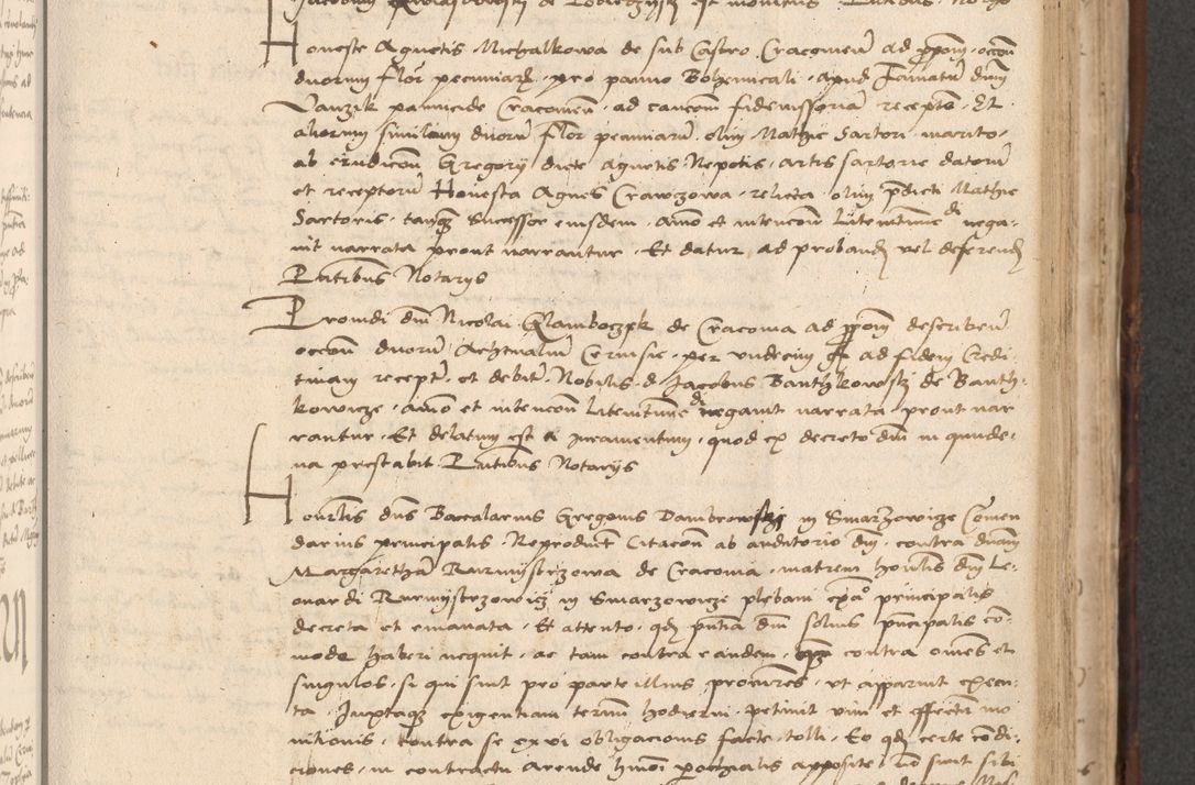 Zdjęcie nr 395 dla obiektu archiwalnego: INRI. Acta actorum, obligacionum et sentenciarum tam interlocutoriarum quam diffinitivarum coram reverendo patre ac egregio viro domino Jacobo Erciss[o]wski decretorum doctorem, canonico et officiali generali Cracoviensi ad annum Domini 1528, indicionem primam, pontificatus sanctissimi in Christo patris et domini domini Clementis divina probidendcia pape seprtimi, annum quintum, per Stanislaum de Mordi legalem consistorii notarium omine felici inchoantur