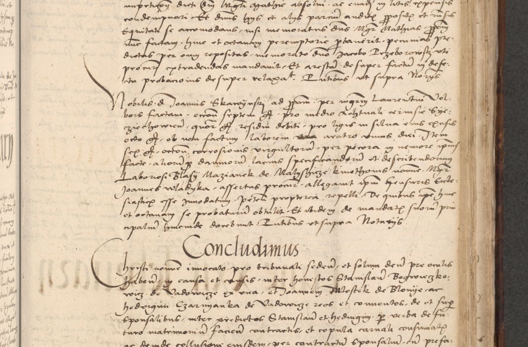 Zdjęcie nr 393 dla obiektu archiwalnego: INRI. Acta actorum, obligacionum et sentenciarum tam interlocutoriarum quam diffinitivarum coram reverendo patre ac egregio viro domino Jacobo Erciss[o]wski decretorum doctorem, canonico et officiali generali Cracoviensi ad annum Domini 1528, indicionem primam, pontificatus sanctissimi in Christo patris et domini domini Clementis divina probidendcia pape seprtimi, annum quintum, per Stanislaum de Mordi legalem consistorii notarium omine felici inchoantur