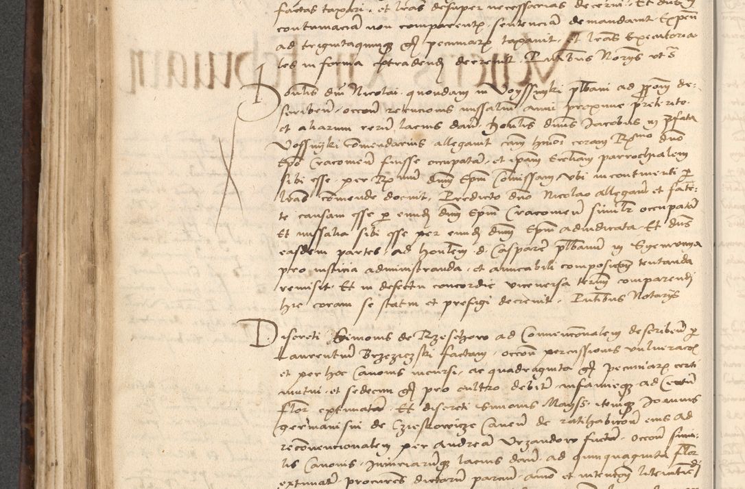 Zdjęcie nr 388 dla obiektu archiwalnego: INRI. Acta actorum, obligacionum et sentenciarum tam interlocutoriarum quam diffinitivarum coram reverendo patre ac egregio viro domino Jacobo Erciss[o]wski decretorum doctorem, canonico et officiali generali Cracoviensi ad annum Domini 1528, indicionem primam, pontificatus sanctissimi in Christo patris et domini domini Clementis divina probidendcia pape seprtimi, annum quintum, per Stanislaum de Mordi legalem consistorii notarium omine felici inchoantur